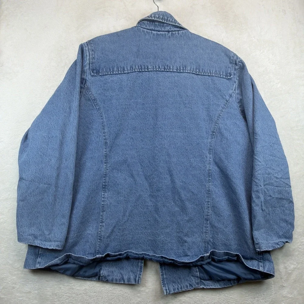 Casual & Co Denim Toggle Jacket Women's 2XL Blue Cottagecore Fisherman Utility - Picture 9 of 13